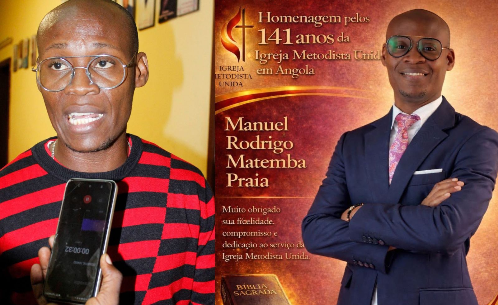 IGREJA METODISTA UNIDA EM ANGOLA HOMENAGEIA MANUEL PRAIA PELOS SEUS RELEVANTES SERVIÇOS NOS 141 ANOS DA INSTITUIÇÃO